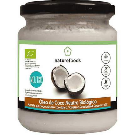 Óleo de Coco Neutro, biológico, sem glúten, sem lactose, vegan