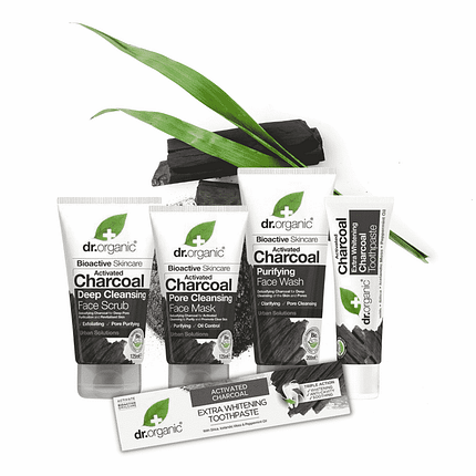 Pack Carvão Ativado Dr.Organic, com carvão vegetal ativado