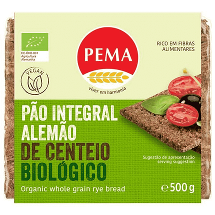 Pão Alemão Integral de Centeio Biológico
