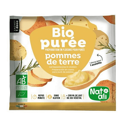Puré de Batata Instantâneo, biológico, sem glúten