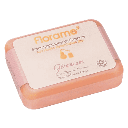 Sabonete Tradicional de Gerânio, com ingredientes biológicos