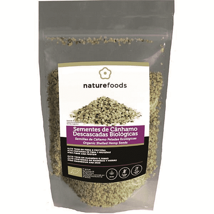 Sementes de Cânhamo Descascadas, biológicas, sem glúten, sem lactose, vegan