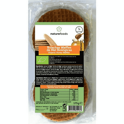 Waffles de Mel, com ingredientes biológicos, vegetariano