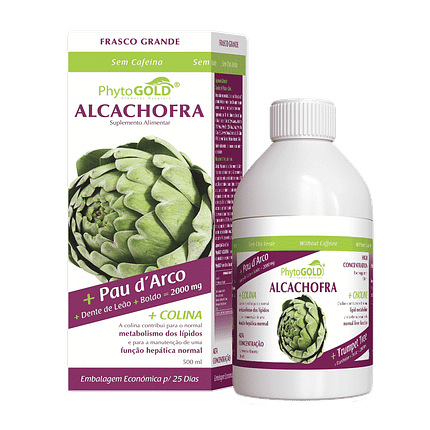 Alcachofra + Pau d'Arco + Boldo + Dente-de-Leão, suplemento alimentar