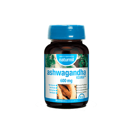 Ashwagandha KSM-66, suplemento alimentar, sem açúcar, sem glúten, sem lactose
