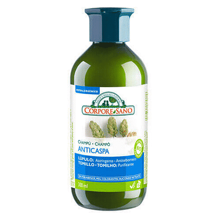 Champô Anti-Caspa, com ingredientes biológicos, cosmética vegan