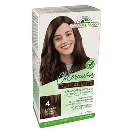 Coloração Permanente 4. Castanho, sésamo, com ingredientes biológicos