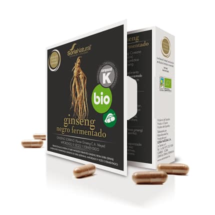 Cápsulas GInseng Negro Soria Natural Suplemento Fadiga Sistema Imunitário Energia