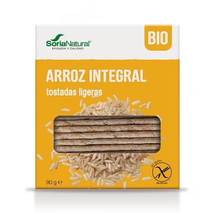 Tostas Ligeiras de Arroz Integral Soria Natural Alimentação Vegan