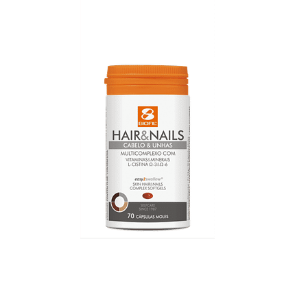 Hair and Nails, suplemento alimentar sem açúcar, sem glúten, sem lactose