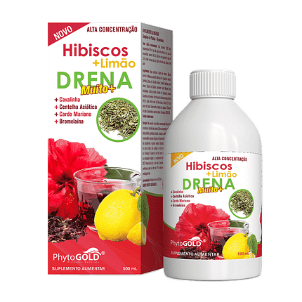 Hibiscos + Limão Drena Muito+