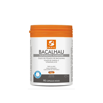 Óleo de Fígado de Bacalhau, suplemento alimentar sem açúcar, sem glúten, sem lactose, sem sal