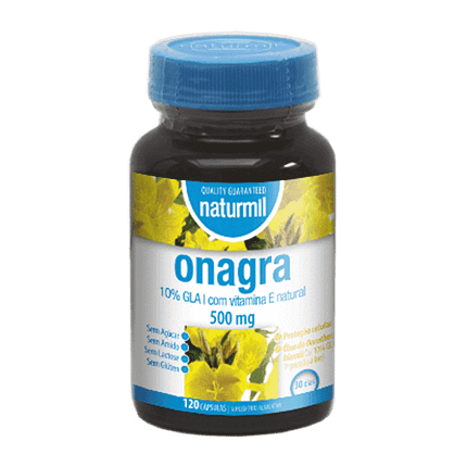 Onagra 500 mg, suplemento alimentar sem açúcar, sem glúten, sem lactose