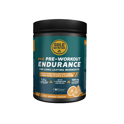 Pre-Workout Endurance Laranja Gold Nutrition Suplemento Alimentar Energia Concentração Resistência Desporto