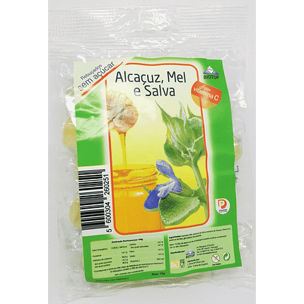 Rebuçados Alcaçuz, Mel e Salva sem glúten