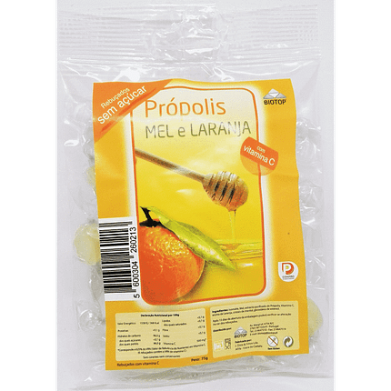 Rebuçados Própolis, Mel e Laranja sem glúten