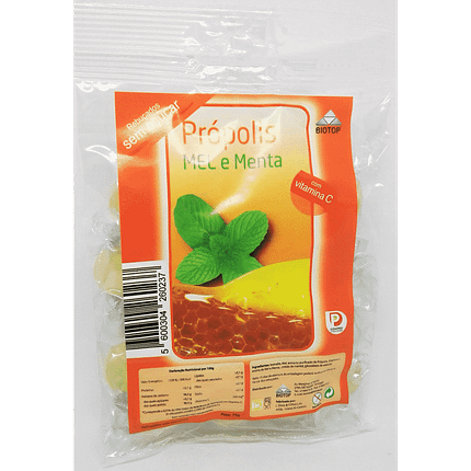 Rebuçados Própolis, Mel e Menta sem glúten