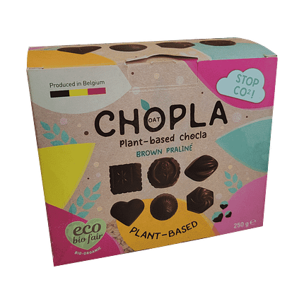 Sortido Castanho Praliné com ingredientes biológicos, sem glúten, vegan