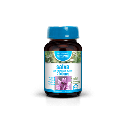 Salva 2500 mg Suplemento Alimentar Naturmil Hormonas Sistema Disgestivo