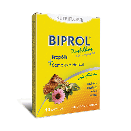 Biprol Pastilhas Própolis + Complexo Herbal, sem açúcar