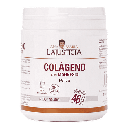 Colágenio com Magnésio em Pó, suplemento alimentar sem glúten e sem lactose