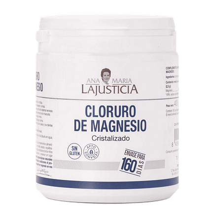 Cloreto de Magnésio em Pó, suplemento alimentar sem glúten, vegan