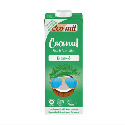 Leite de Coco com Agave, ingredientes biológicos, sem glúten, vegan e vegetariano