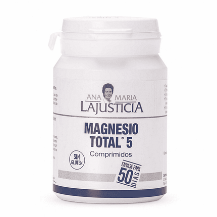 Magnésio Total 5 Sais, suplemento alimentar sem glúten