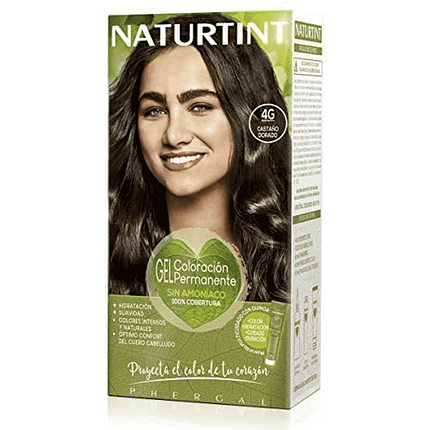 Gel Coloração Permanente Castanho Dourado 4G, cosmética vegan