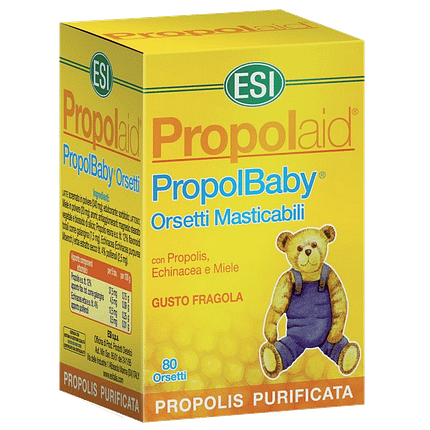 Propolbaby Ursinhos Mastigáveis, suplemento alimentar sem glúten, vegetariano