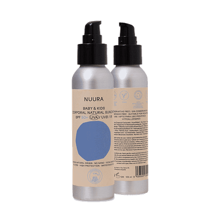 Protetor Corporal Fluído para Bebé e Criança SPF50, com ingredientes biológicos, cosmética vegan