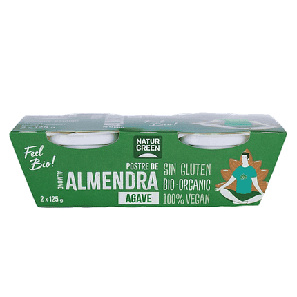 Sobremesa de Amêndoa com Xarope Agave, ingredientes biológicos, sem glúten, vegan