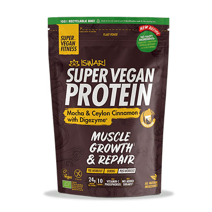 Super Vegan Protein Mocha e Canela, ingredientes biológicos, sem glúten, vegan
