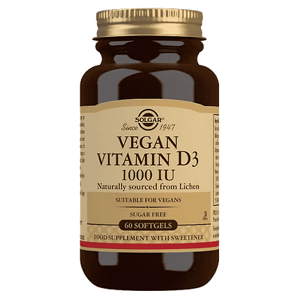 Vitamina D3 1000 IU, suplemento alimentar sem açúcar, sem glúten, sem soja, vegan