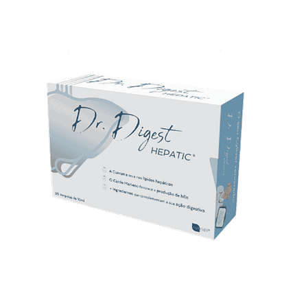 Dr. Digest Hepatic, suplemento alimentar sem açúcar, sem glúten, sem lactose