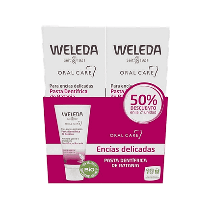 Duo Creme Dental de Ratânia, com ingredientes biológicos, cosmética vegan