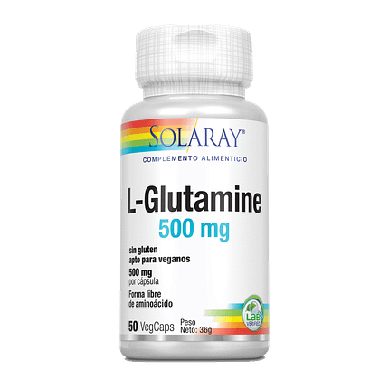 L-Glutamine 500 mg, suplemento alimentar vegan