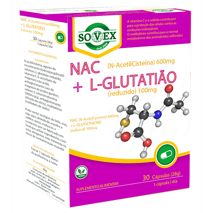 NAC (N-AcetilCisteína) + L-Glutatião (reduzido)