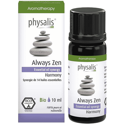 Óleo Essencial Sinergia Always Zen, com ingredientes biológicos