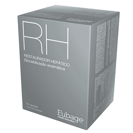 RH Restaurador Hepático, suplemento alimentar sem açúcar, sem glúten, sem lactose, vegan