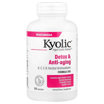 Kyolic Fórmula 105 Suplemento Alimentar Anti-Envelhecimento Desintoxicação Detox