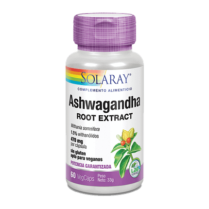 Ashwagandha Root Extract, suplemento alimentar sem glúten, vegan
