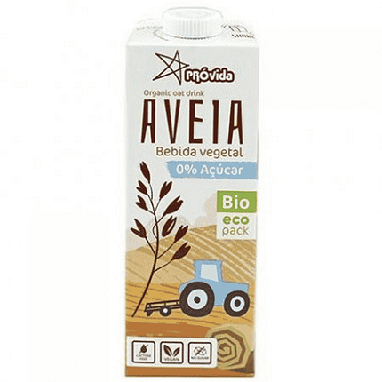 Bebida de Aveia sem Açúcar, com ingredientes biológicos, sem lactose, vegan