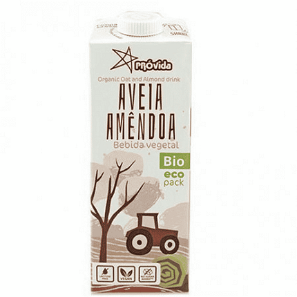 Bebida de Aveia com Amêndoa, com ingredientes biológicos, sem lactose, vegan