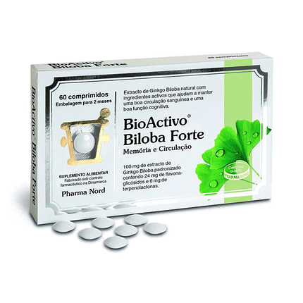 BioActivo Biloba Forte, suplemento alimentar sem glúten
