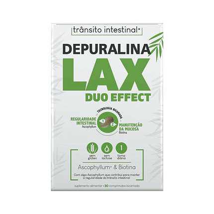 Depuralina Lax Duo Effect, suplemento alimentar sem glúten e sem lactose