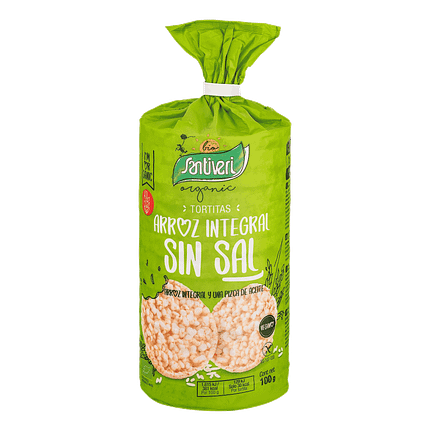 Galletes de Arroz Integral Sem Sal, com ingredientes biológicos, sem glúten, vegan