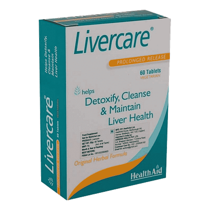 Livercare, suplemento alimentar sem glúten, sem soja, vegetariano