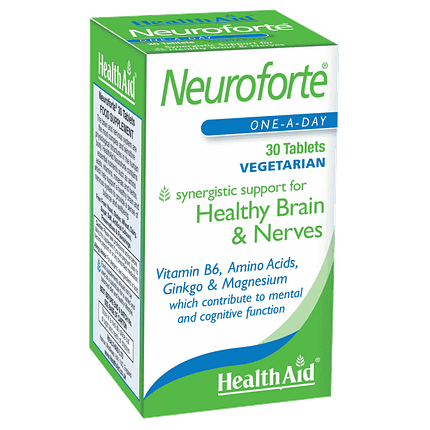 Neuroforte, suplemento alimentar sem açúcar, sem glúten, vegetariano
