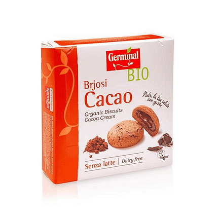 Biscoitos com Creme de Cacau, com ingredientes biológicos, vegan